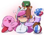  alien ball balls big_balls big_penis blush bodily_fluids breasts clothing cum female genital_fluids genitals group hat headgear headwear hi_res humanoid kirby kirby_(series) machine male male/female marx nintendo not_furry paddycakes penis robot simple_background smile susie_(kirby) sweat taranza video_games waddling_head 