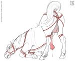  2021 anatomically_correct anatomically_correct_anus anatomically_correct_genitalia anatomically_correct_penis animal_genitalia animal_penis anus ass_up balls bdsm big_balls big_penis blush blush_lines bodily_fluids bondage bound butt digital_media_(artwork) dripping equid equine equine_anus equine_penis feral genital_fluids genitals hooves horse kukan97 line_art male mammal nude open_mouth penis perineum precum precum_drip puffy_anus raised_tail restraints rope rope_bondage rope_harness simple_background solo submissive submissive_feral submissive_male teeth text url 