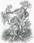  ancient ancient_greece anthro black_and_white detailed duo felid female greyscale hi_res lehowa mammal medieval melee_weapon monochrome nature pantherine plant polearm realistic spear sword tiger tree viking warrior weapon 
