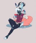  2021 animated anthro antlers bardju clothed clothing digital_media_(artwork) feet fingers horn jackalope lagomorph male mammal short_playtime smile solo toes 