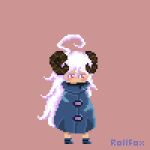  1:1 animated bovid caprine caprine_demon chibi curled_horns demon digital_media_(artwork) female goat_demon horn humanoid low_res mammal pixel_(artwork) pixel_animation rollfox short_playtime sprite_art 