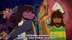  almguav ambiguous_gender anthro brown_hair building claws clothed clothing deltarune dialogue duo english_text female hair hi_res human humor jacket kris_(deltarune) kris_where_are_we mammal meme night open_clothing open_jacket open_topwear outside pattern_clothing pattern_shirt pattern_topwear profanity purple_body rise_of_the_teenage_mutant_ninja_turtles scalie shirt striped_clothing striped_shirt striped_topwear stripes style_parody susie_(deltarune) teenage_mutant_ninja_turtles text topwear undertale_(series) video_games white_clothing white_shirt white_topwear 