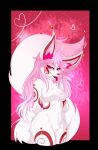  &lt;3 2019 alternate_species anthro big_tail breasts canid canine chest_tuft cristali_(character) crotch_tuft ear_piercing featureless_breasts female fennec fox fur goatdevilwhite17 gradient_tail hair hi_res mammal markings piercing pink_eyes pink_hair pink_nose portrait redesign solo three-quarter_portrait tongue tongue_out tuft valdroxx_studios white_body white_fur 