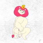  1:1 anthro anus butt butt_grab cartoon_network crouching crouchingli0n crown felid genitals hand_on_butt hi_res king king_snugglemagne_xxv lion looking_back male mammal mane mao_mao:_heroes_of_pure_heart pantherine penis royalty smug solo 