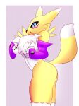  anthro bandai_namco breasts canid canine digimon digimon_(species) female fox hi_res mammal pilu_(artist) renamon simple_background solo 