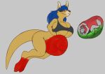  2016 3_toes 4_fingers abdominal_bulge after_vore anthro anthro_pred anthro_prey belly big_belly big_breasts big_butt black_body black_fur blue_hair bodily_fluids bottomless breasts butt claws cleavage clothed clothing curvy_figure cutaway digital_media_(artwork) domestic_cat duo endosoma eyes_closed feet felid feline felis female female_pred fingers flat_colors fur grey_background grey_body grey_fur hair huge_breasts internal kangaroo larger_female macropod male male_prey mammal marsupial misha_(misha) multicolored_body multicolored_fur organs overweight overweight_anthro overweight_female partially_submerged person_(mrperson) pouch_(anatomy) red_body red_claws red_fur robomax side_view simple_background size_difference skimpy smaller_male smile soft_vore stomach stomach_acid tan_body tan_fur thick_thighs toe_claws toes topwear voluptuous vore wide_hips willing_vore 