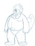  2021 anthro belly biped bravo canid canine hi_res hisuian_growlithe humanoid_hands male mammal nintendo overweight overweight_male pok&eacute;mon pok&eacute;mon_(species) pokemon_legends_arceus regional_form_(pok&eacute;mon) simple_background sketch solo video_games white_background 