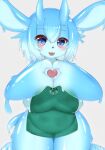  &lt;3 2021 anthro apron apron_only big_breasts blush breasts cervid clothing female goo_creature green_apron hi_res horokusa0519 i_mean_breast_milk kemono looking_at_viewer mammal meme mostly_nude purple_eyes slime solo starbucks translucent translucent_body 