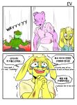  anthro beaver blood bodily_fluids comic cuddles_(htf) ev_htf_(artist) flippy_(htf) group happy_tree_friends hi_res hiding humor jojo&#039;s_bizarre_adventure lagomorph leporid male mammal meme praying rabbit rodent scared simple_background tears teeth toothy_(htf) ursid 