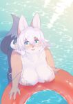  absurd_res anthro bikini clothed clothing female fur hair hi_res inflatable inner_tube partially_submerged solo swimwear ukenya water 