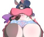  anthro azzi big_breasts bisamon blue_clothing blue_panties blue_underwear breasts camel_toe clothing curvy_figure female genital_outline genitals lagomorph leporid looking_at_viewer mammal panties pussy pussy_outline rabbit solo standing stripes thick_thighs underwear viv_the_game voluptuous wide_hips 