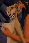  absurd_res anonymous_artist anthro anthrofied big_breasts blush breasts disney duo erect_nipples felid female fur hi_res humanoid lion male male/female mammal nipple_grab nipples nude pantherine redraw scar_(the_lion_king) smile the_lion_king zira 