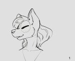  animated canid canine clothed clothing digital_media_(artwork) eyes_closed female feretta fox hair head_turn looking_at_viewer mammal short_playtime sketch smile teeth vix_(feretta) 