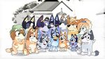  16:9 accessory anthro australian_cattle_dog bandit_heeler bingo_heeler black_body black_fur blue_body blue_fur bluey_(series) bluey_heeler bob_heeler building canid canine canis cattledog child chilli_heeler chris_heeler clothing domestic_dog family female frisky_(bluey) fur grandad_(bluey) grey_body grey_fur group hair_accessory hair_tie hat headgear headwear herding_dog house hybrid inklingbear_(artist) kissing male mammal muffin_(bluey) nana_heeler one_eye_closed orange_body orange_fur parent pastoral_dog rad_heeler radley_heeler raised_arms romantic romantic_couple sitting smile socks_(bluey) standing tongue tongue_out trixie_(bluey) widescreen wink young 