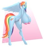  absurd_res anthro anthrofied big_breasts bodily_fluids breasts equid equine female friendship_is_magic genital_fluids genitals hasbro hi_res hyperstorm_h looking_at_viewer mammal my_little_pony nipples nude pegasus pussy pussy_juice rainbow_dash_(mlp) solo wings 