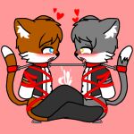  &lt;3 &lt;3_eyes 1:1 anthro blush bodily_fluids chibi clothing cum dcat07 domestic_cat duo felid feline felis forced genital_fluids humanoid love maid_uniform male male/male mammal rape sex_toy toy uniform 