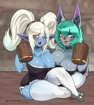  big_breasts breasts cleavage clothed clothing female gaikiken humanoid league_of_legends looking_at_viewer not_furry open_mouth poppy_(lol) riot_games thick_thighs vex_(lol) video_games wide_hips yordle 