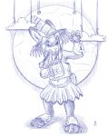  2021 4:5 4_toes anthro blue_and_white book bottomwear buckteeth cardboard claws clothing dipstick_ears english_text feet flinters head_wings hi_res lagomorph leporid male mammal midriff monochrome multicolored_ears navel open_mouth rabbit skirt solo spread_toes teeth text toes wings 