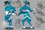  anthro biped digitigrade dragon english_text griff_the_serg hi_res male model_sheet reptile scalie snake solo standing text 