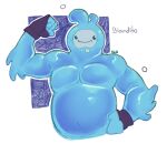  2021 belly biceps blue_body clothing epic_games fingerless_gloves flexing fortnite glistening glistening_body gloves goo_creature goo_humanoid guppys-paw handwear humanoid male musclegut muscular muscular_humanoid muscular_male navel not_furry overweight overweight_humanoid overweight_male pecs pose rippley shirtless simple_face smile solo video_games 