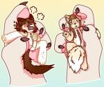  abby_(cylynix) animate_inanimate anthro canid canine canis cylynix domestic_cat duo ellie_(cylynix) felid feline felis female female/female hi_res living_plushie mammal pawpads plushie size_difference size_play wolf 