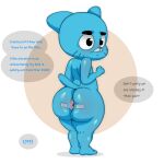  1:1 anthro anus big_butt blue_body blue_fur butt cartoon_network domestic_cat english_text felid feline felis fur gumball_watterson hi_res humanoid lube lube_in_ass lube_on_butt male mammal medical_examination solo spread_anus spreading tacoghastly text the_amazing_world_of_gumball 