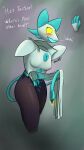  2021 absurd_res anthro deltarune digital_media_(artwork) female hi_res masturbation mr_roo_(artist) simple_background solo tasque_manager text undertale_(series) video_games white_body yellow_eyes 