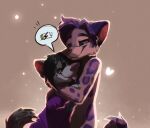  anthro drewby_(drewby) embrace felid fluffy fox4 fur girly hug male mammal pantherine pink_body pink_fur purple_body purple_fur slim smile snow_leopard 