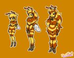  2021 :&lt; :3 ambiguous_gender antennae_(anatomy) anthro arthropod bee black_sclera blonde_hair crown davidkyatt female fluffy fur group hair hymenopteran insect insect_wings neck_tuft orange_body orange_fur orange_hair tuft wings yellow_body yellow_fur young 