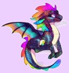  2018 ambiguous_gender claws dragon feral horn membrane_(anatomy) membranous_wings purple_eyes scales scalie solo spines thlaylisden western_dragon wings 
