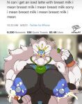  abs absurd_res apron apron_only big_breasts big_muscles bodily_fluids body_hair breasts chest_hair clothing curvy_figure duragonart english_text female hair happy hi_res huge_breasts huge_hands huge_muscles hyper hyper_breasts hyper_muscles i_mean_breast_milk lactating legendary_pok&eacute;mon long_hair macro marisol_(duragonart) meme mostly_nude muscular muscular_female nintendo nipple_piercing nipples pecs piercing pok&eacute;mon pok&eacute;mon_(species) pubes scar solgaleo text video_games voluptuous wide_shoulders 