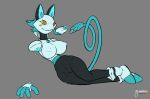  absurd_res anthro arashidrgn big_breasts blue_hair breasts deltarune felid feline female floating_hands genitals hair hi_res machine mammal nipples pussy robot smile solo tasque_manager thick_thighs undertale_(series) video_games yellow_eyes 