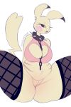  2021 2:3 anthro anthrofied big_breasts breasts chain cleavage cleavage_cutout clothed clothing collar female fur genitals hi_res huge_breasts keyhole_clothing legwear looking_at_viewer nintendo open_mouth peach_pussy pikachu pok&eacute;mon pok&eacute;mon_(species) pok&eacute;morph pukemilked pussy solo spiked_collar spikes spread_legs spreading thick_thighs thigh_highs video_games yellow_body yellow_fur 