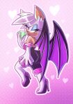  anthro big_butt breasts butt chiropteran clothing eyelashes female fur hi_res looking_at_viewer mammal okasaira pose rouge_the_bat sega signature simple_background solo sonic_the_hedgehog_(series) tight_clothing white_body white_fur wings 