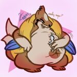  &lt;3 1:1 2021 ambiguous_gender anonymous_character anthro belly big_belly blush blush_stickers dialogue duo ear_piercing ear_ring embrace floatzel fur hi_res hug human kochapatsu mammal navel nintendo obese obese_anthro orange_body orange_fur overweight overweight_anthro piercing pok&eacute;mon pok&eacute;mon_(species) simple_background smothering text video_games 