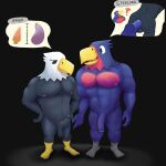  1:1 2021 absurd_res accipitrid accipitriform animal_crossing anthro apollo_(animal_crossing) avian bald_eagle balls beak bird black_balls black_glans black_penis blue_balls blue_glans blue_penis circumcised comparing comparing_penis digital_media_(artwork) duo eagle erection feathers genitals glans half-erect hi_res humanoid_genitalia humanoid_penis male male/male muscular muscular_male nintendo nipples penis penis_size_difference prim0rdia sea_eagle shaded simple_background source_request sterling_(animal_crossing) text video_games 