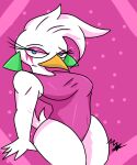  anthro avian bird blue_eyes clothing digitigrade female five_nights_at_freddy&#039;s five_nights_at_freddy&#039;s:_security_breach glamrock_chica_(fnaf) hair hi_res leotard omegamax one-piece_swimsuit solo swimwear video_games white_hair 