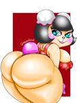  animal_crossing anthro blazedscarf butt clothing female from_behind_position hi_res mammal nintendo pekoe_(animal_crossing) sex short_stack solo thick_thighs tight_clothing ursid video_games wide_hips 