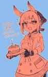  anthro apron baker bandanna blush cake candle clothing dessert female fingerless_gloves food gloves handwear hi_res japanese_text kerchief kirsch_(live-a-hero) kurondokuro lagomorph leporid lifewonders live-a-hero mammal rabbit solo text video_games 