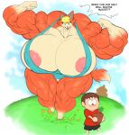  ! ? animal_crossing anthro areola audie_(animal_crossing) biceps big_biceps big_breasts big_muscles bikini blonde_hair blue_eyes bodily_fluids bottomwear breasts brown_hair canid canine canis clothing daiidalus duo english_text female flexing hair hi_res huge_biceps huge_breasts huge_muscles human hyper hyper_biceps hyper_breasts hyper_muscles larger_female male male/female mammal multicolored_body muscular muscular_female muscular_thighs nervous nervous_smile nintendo nipple_outline nipples open_mouth pants plant plant_pot potted_plant shirt size_difference sling_bikini smaller_male sweat swimwear text topwear two_tone_body video_games villager_(animal_crossing) wolf worried 
