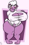  absurd_res anthro big_breasts blush bovid breasts caprine cleavage clothed clothing featureless_crotch female happy_tree_friends hi_res huge_breasts kingretrokirby lammy_(htf) mammal nipple_outline no_underwear sheep solo thick_thighs 
