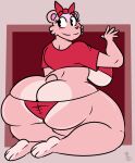  absurd_res anthro big_breasts big_butt breasts butt chipmunk clothing female giggles_(htf) ground_squirrel happy_tree_friends hi_res huge_butt kingretrokirby kneeling mammal panties pink_body rodent sciurid solo thong underwear 