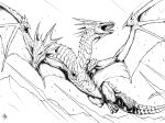  2010 chaos-draco dragon feral membrane_(anatomy) membranous_wings open_mouth scales teeth tongue traditional_media_(artwork) wings wyvern 