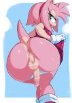  amy_rose anthro anus backsack balls big_butt butt clothed clothing crossgender eulipotyphlan ftg_crossgender fti_crossgender genitals gynomorph hedgehog hi_res intersex mammal panties panties_down partially_clothed penis penis_tuck pochincoff sega solo sonic_the_hedgehog_(series) underwear underwear_down 