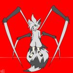  1:1 accident animal_humanoid anthro arachnid arachnid_humanoid arthropod arthropod_humanoid eif_bandit_(niseko) humanoid male male/male mammal multi_limb mutation niseko_(artist) procyonid raccoon silhouette simple_background solo spider_humanoid spider_legs 