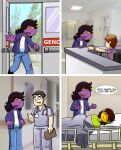  2021 ambiguous_gender angry anthro bottomwear clothing comic ctrl+alt+del deltarune dialogue doctor edit english_text female group hi_res hospital human humor jake_the_silent kris_(deltarune) kris_where_are_we loss male mammal meme pants purple_body speech_bubble susie_(deltarune) text undertale_(series) video_games 