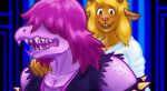  2021 anthro blush breasts capreoline cervid cleavage clothed clothing deltarune digital_drawing_(artwork) digital_media_(artwork) duo female freckles hair hi_res mammal meme naughty_dog noelle_holiday open_mouth reindeer reptile scalie simple_background smile sony_corporation sony_interactive_entertainment suggestive susie_(deltarune) teeth the_last_of_us the_last_of_us_part_ii thiccknux427 topwear undertale_(series) video_games widescreen 