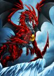  2009 ambiguous_gender chaos-draco day detailed_background digital_media_(artwork) dragon feral hi_res membrane_(anatomy) membranous_wings open_mouth outside red_body red_scales scales sky solo teeth tongue wings 