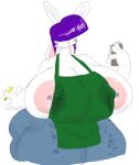  antennae_(anatomy) anthro apron areola big_areola big_breasts bodily_fluids bottomwear breasts cartoonmeat clothing denim denim_clothing female freckles green_apron hair huge_areola huge_breasts i_mean_breast_milk jeans lactating lagomorph lilia_(cartoonmeat) long_ears mammal meme nipple_piercing nipples notebook pants pencil_(object) piercing purple_hair solo space_bunny starbucks thick_thighs wet wet_clothing 