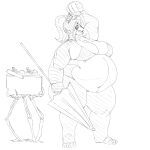  1:1 accessory anthro ball barefoot belly beverage big_belly big_breasts bikini biped breasts cleavage clothed clothing cooler curvy_figure digital_media_(artwork) feet female front_view full-length_portrait fur giant_panda grey_body grey_fur greyscale grin grindavikbydaylight hair hair_accessory hairpin hi_res holding_ball holding_object huge_breasts looking_away mammal midriff monochrome multicolored_body multicolored_fur navel overweight overweight_anthro overweight_female parasol ponytail portrait simple_background smile solo standing swimwear thick_thighs three-quarter_view two_tone_body two_tone_fur umbrella ursid volleyball_(ball) voluptuous white_background white_body white_fur wide_hips 